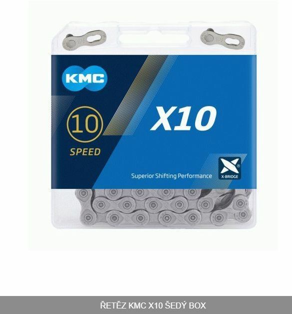 řetěz KMC X 10 BOX 10 kolo šedý