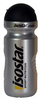 láhev 0.6l ISOSTAR stříbrná/klobouček černý