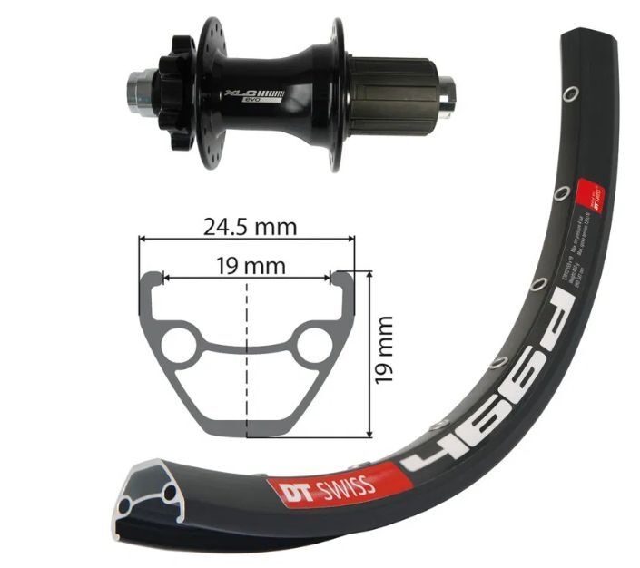 kolo 29" DT Swiss 466d, náboj XLC 12x142, 6 děr, zadní